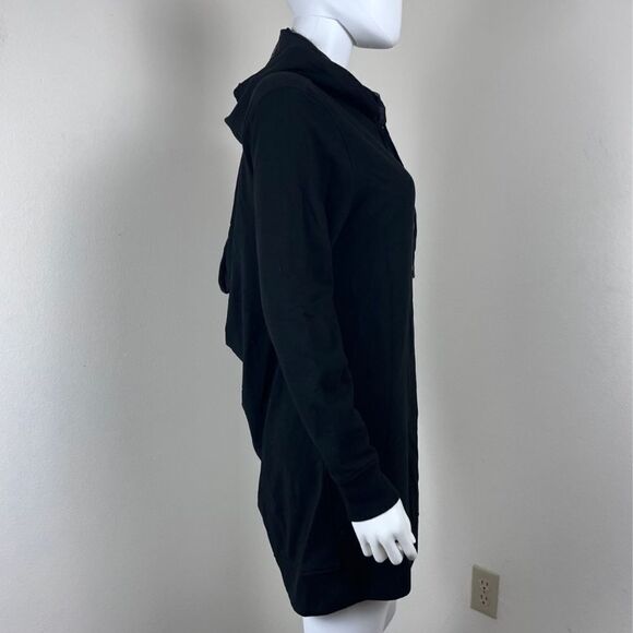 Victoria's Secret Women Size S Black Pullover Hood Mini Sweater Dress Open Back - Picture 7 of 16